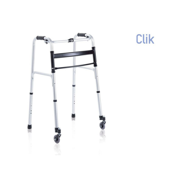 DEAMBULATORE PIEGHEVOLE 2 PUNTALI E 2 RUOTE PIROETTANTI - RP734