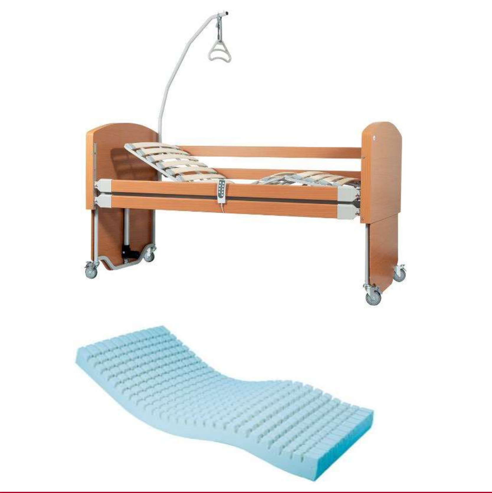 PROMOZIONE LETTO ORTOPEDICO ELETTRICO PER ANZIANI E DISABILI REBECCA + MATERASSO ANTIDECUBITO IN POLIURETANO ESPANSO