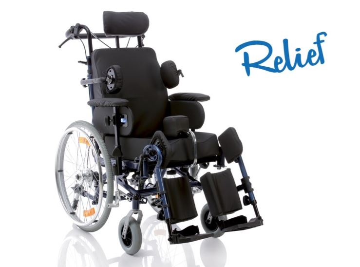 CARROZZINA POLIFUNZIONALE ASSISTITA CON RUOTE POSTERIORI 60cm – SERIE RELIEF - CP910 (MORETTI)