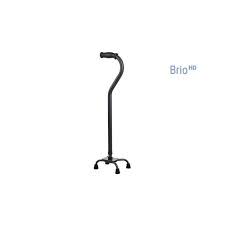 BASTONE QUADRIPODE IN ACCIAIO CON 4 PUNTALI E MANICO APERTO CURVO - RH720 