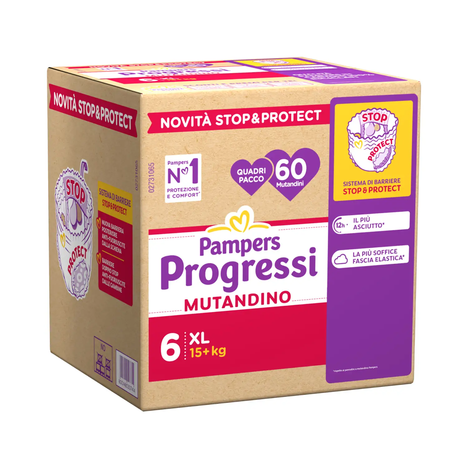 PANNOLINI PAMPERS PROGRESSI MUTANDINO QUADRIPACK TAGLIA 6 XL 60 PZ